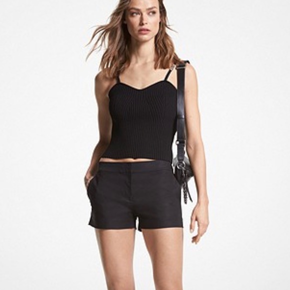 MICHAEL KORS Stretch Cotton short Shorts red with black & white unlined, size 2 - Picture 8 of 8